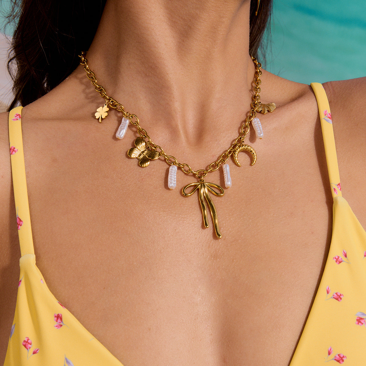 Palméa – Collier palmier doré