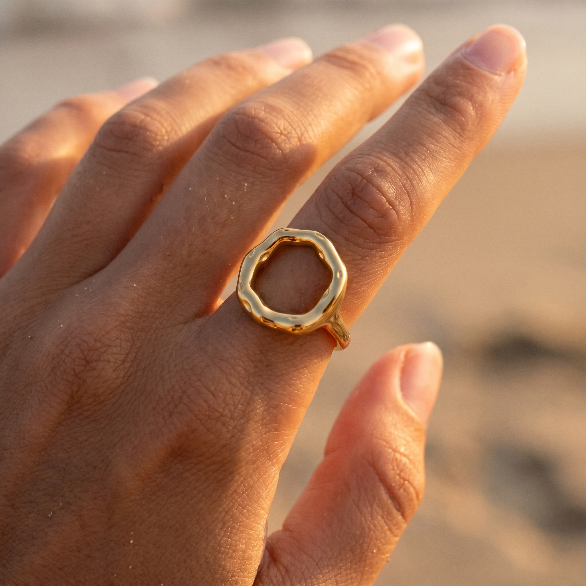 Neraya – Bague texturée ouverte